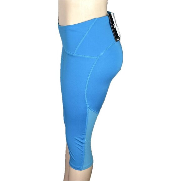 Under Armour L Blue Stretch Mid-Rise Waist Wicking Compression Fit Capri Pants - Picture 5 of 6